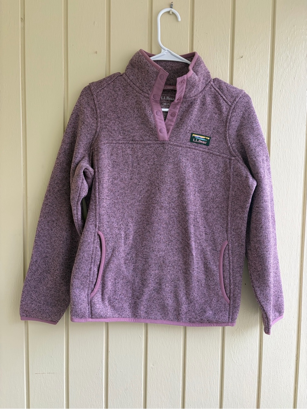L.L. Bean Women's Purple Snap-Front Fleece Pullover Size XS Pet